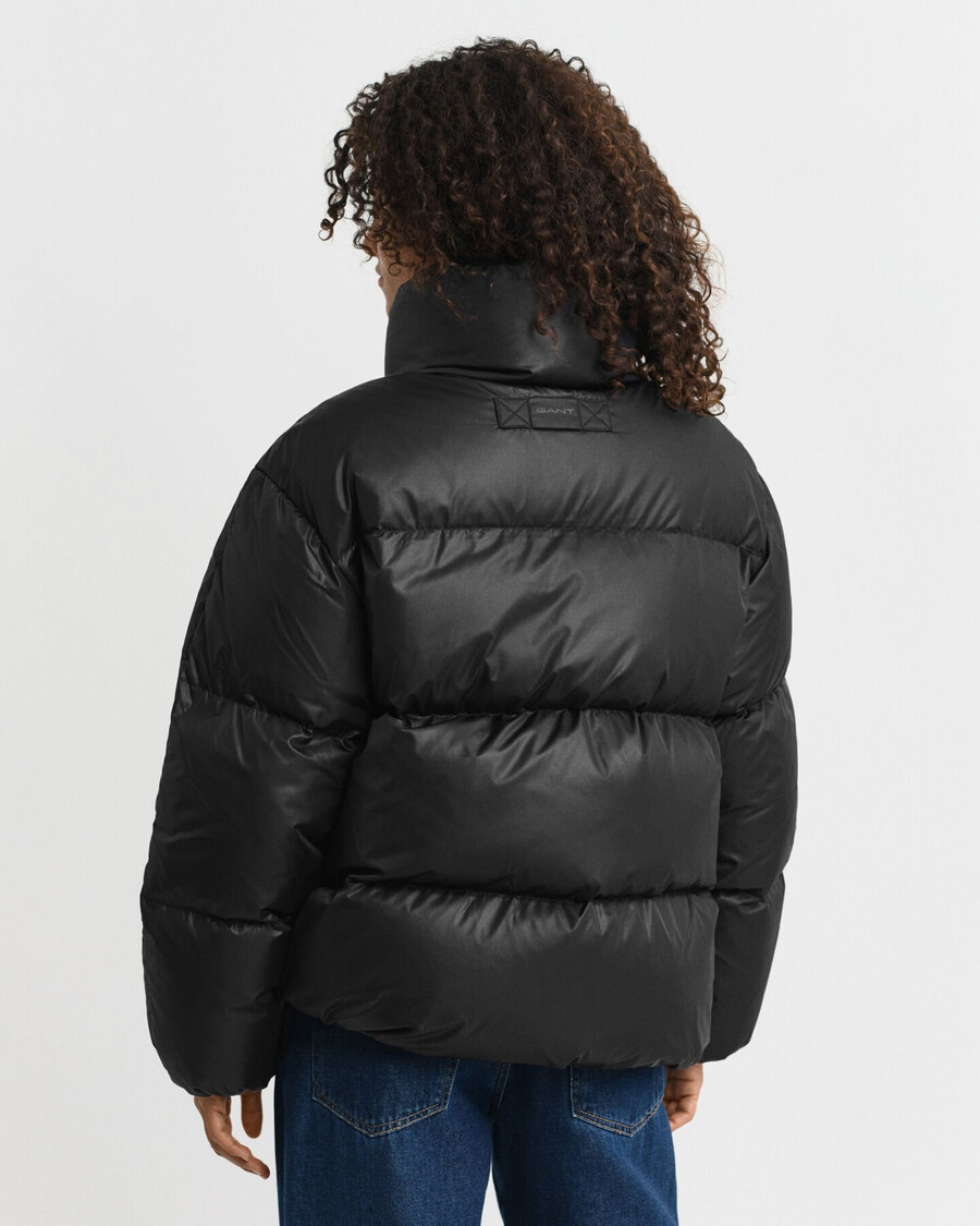 relaxed fit down jacket - black