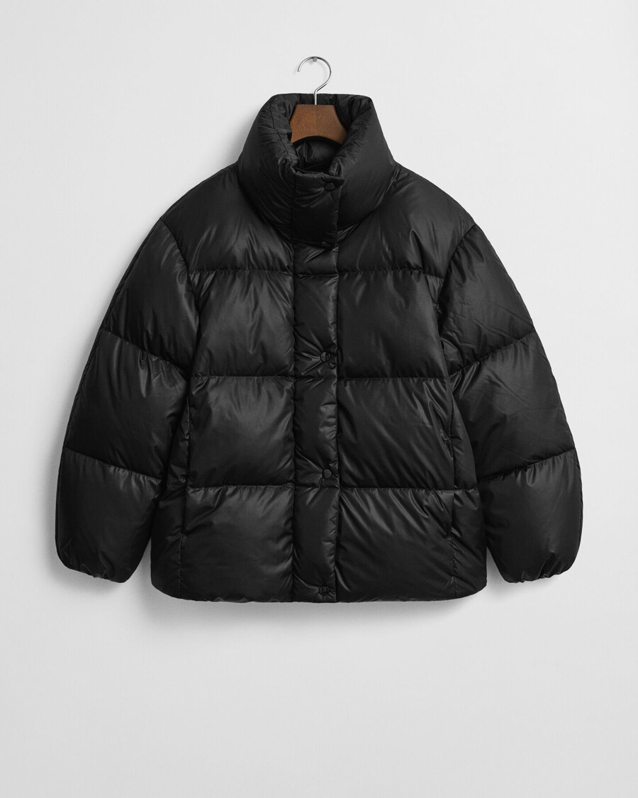 relaxed fit down jacket - black