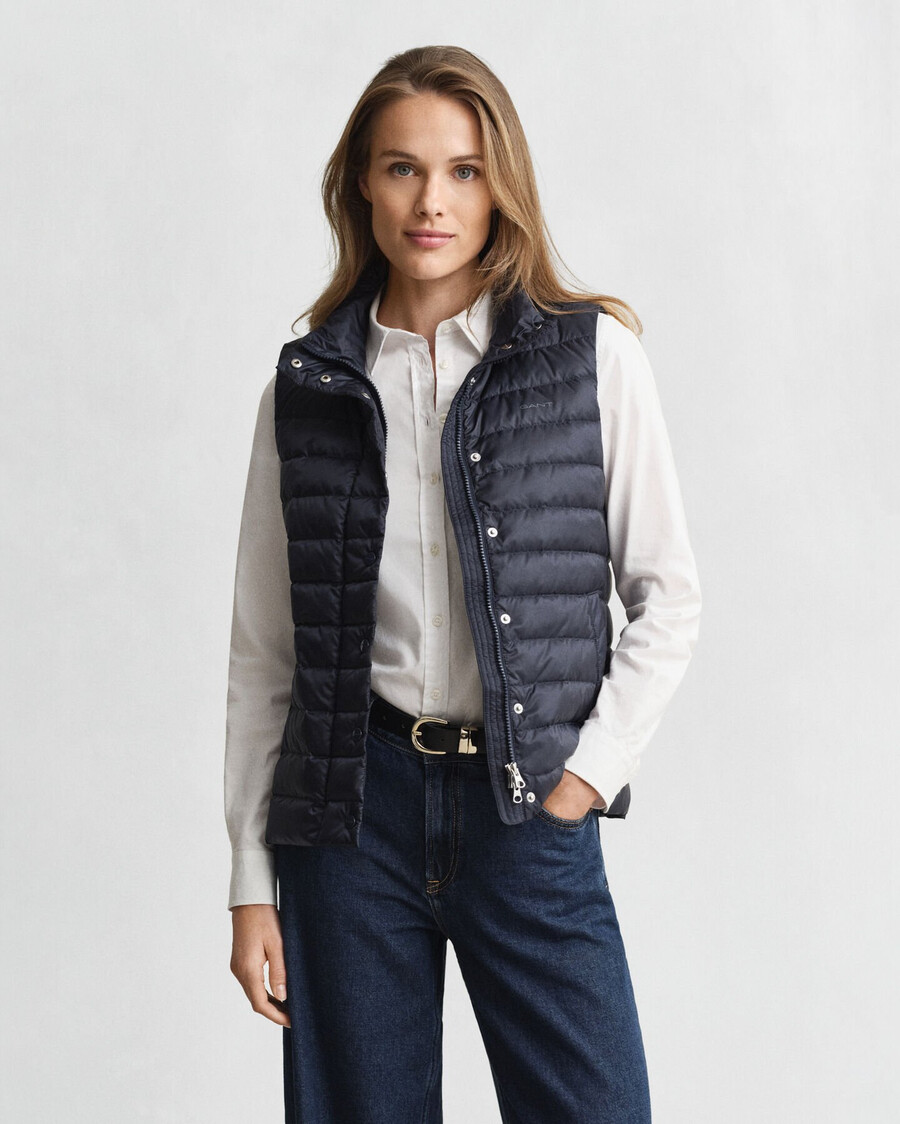 light down vest - evening blue