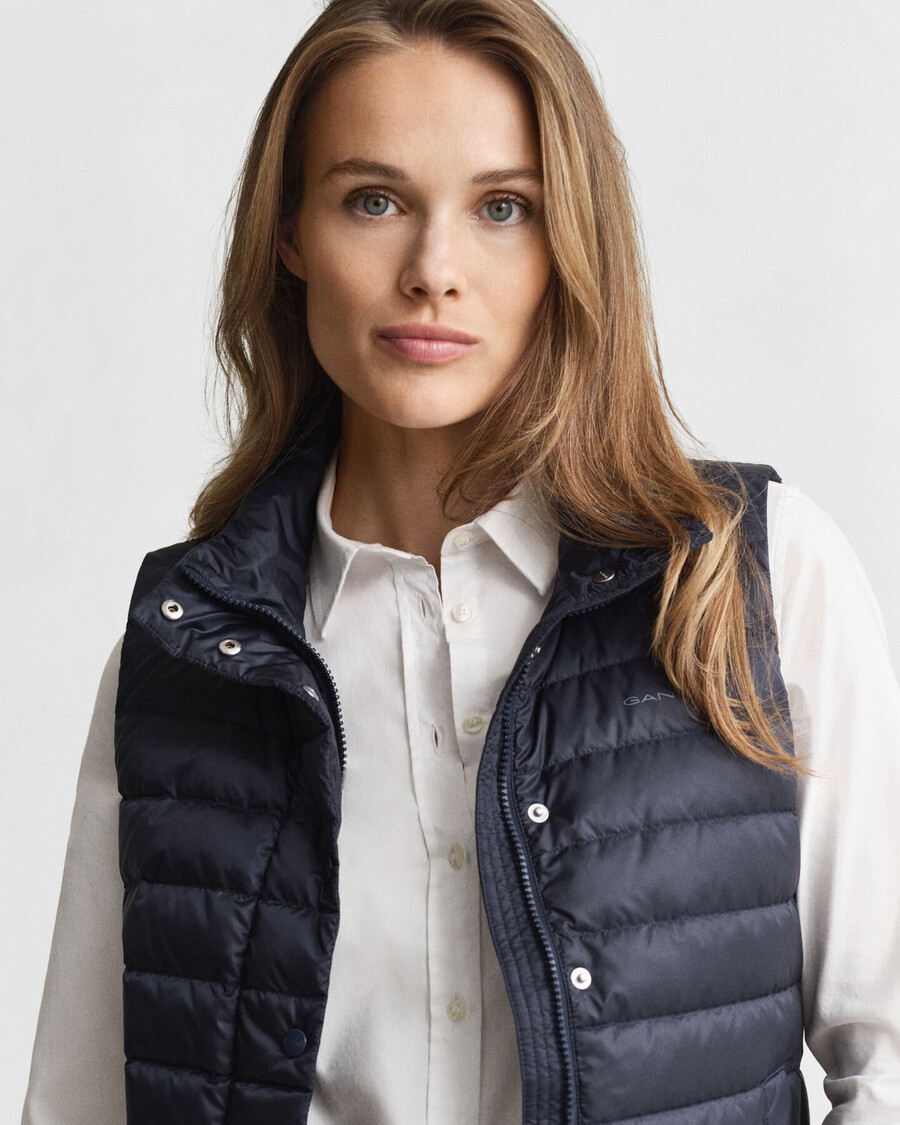 light down vest - evening blue