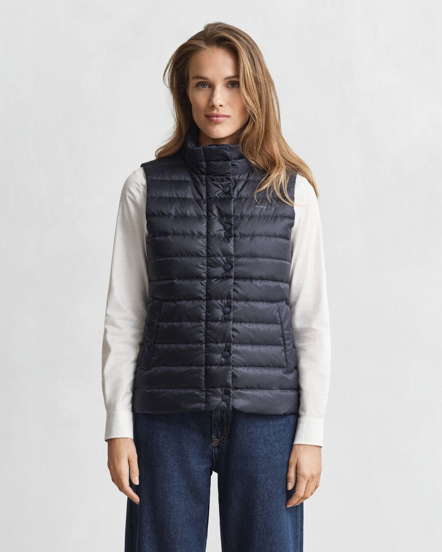 light down vest - evening blue