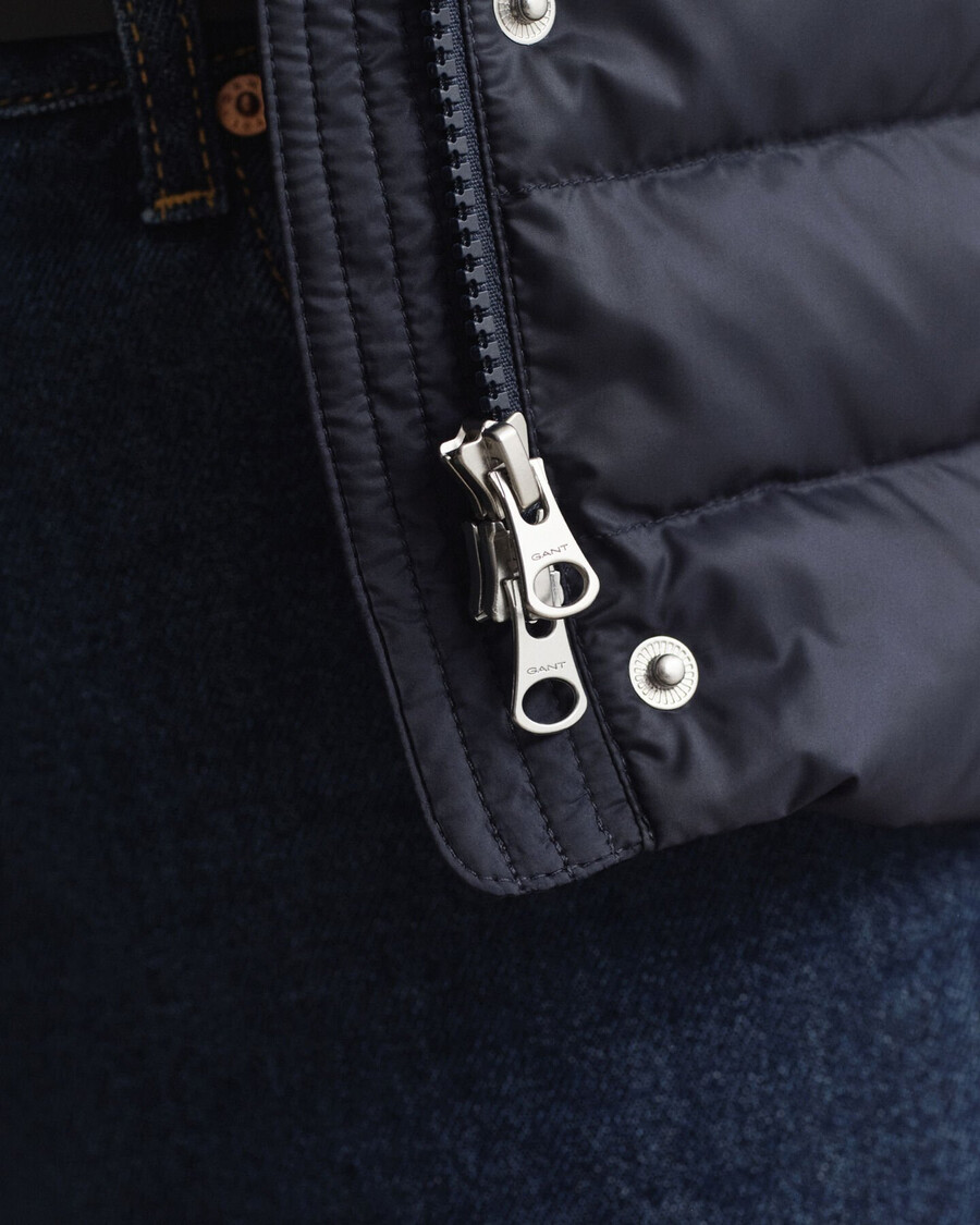 light down vest - evening blue
