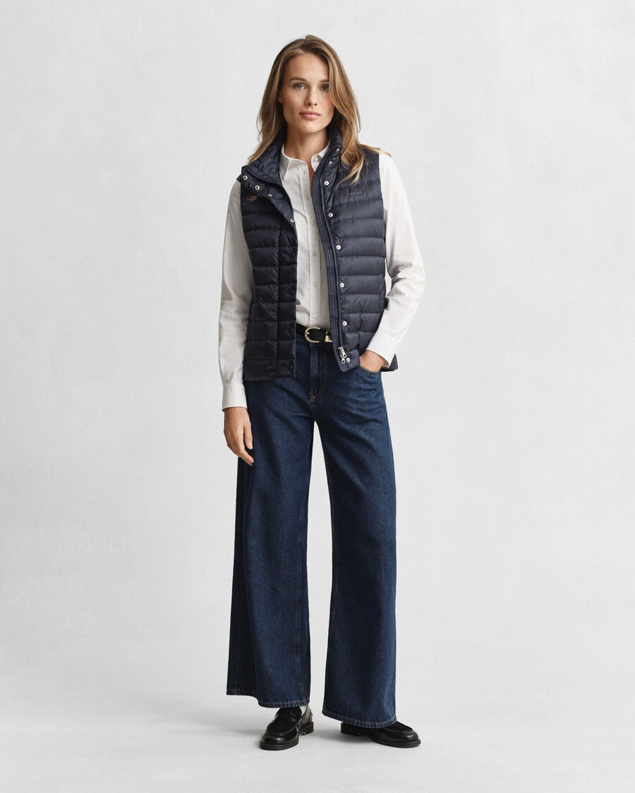 light down vest - evening blue