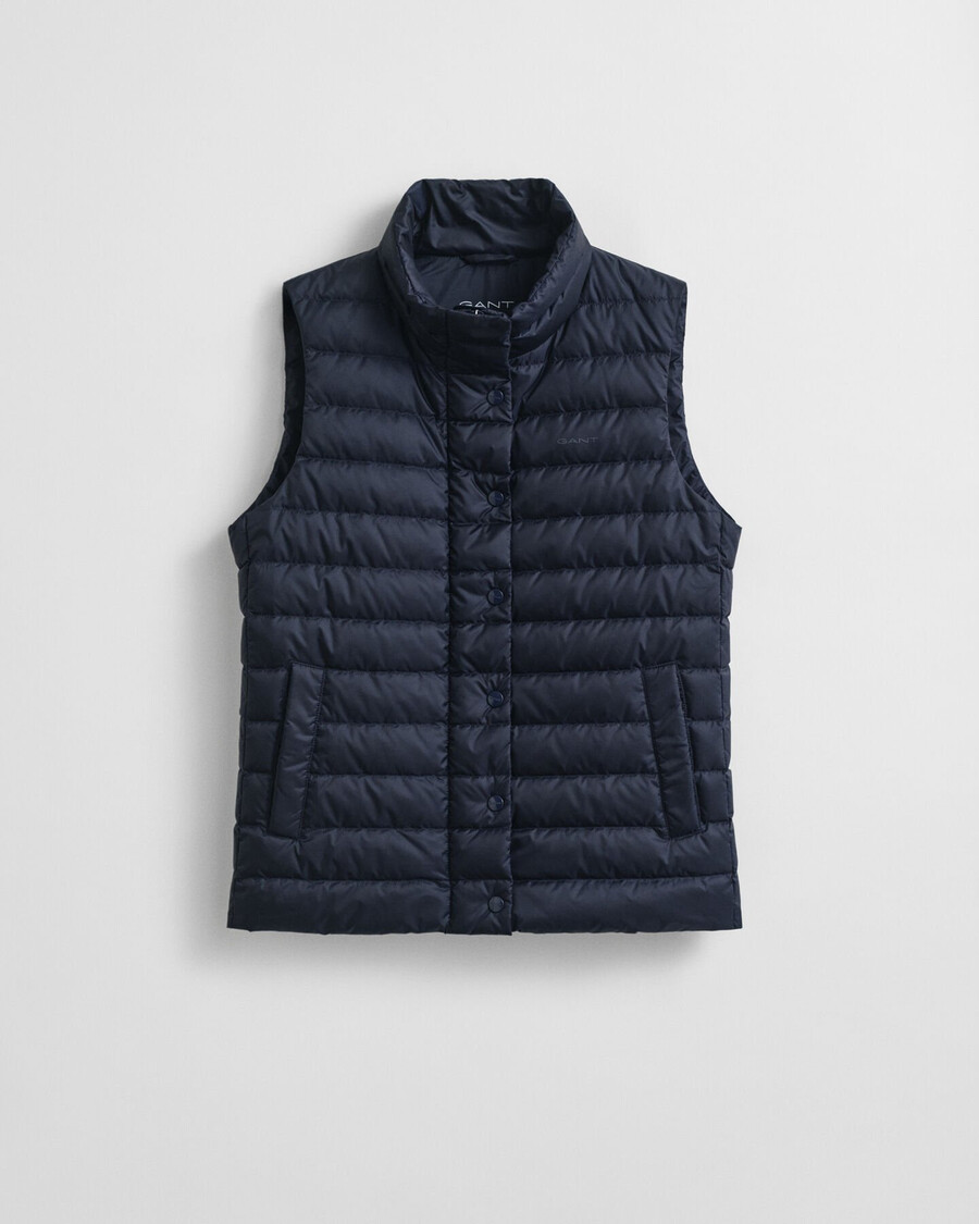 light down vest - evening blue