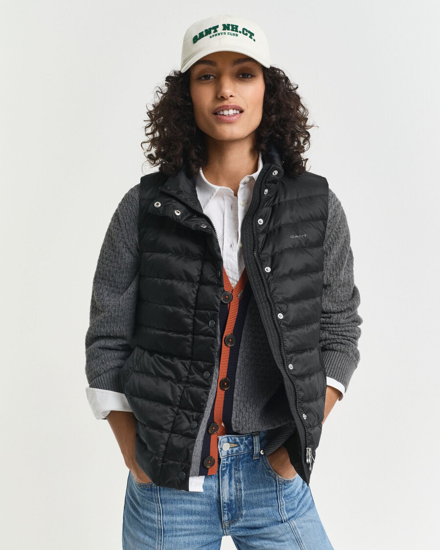 light down vest - black
