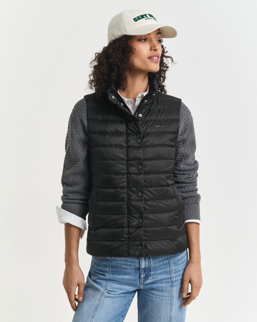 light down vest - black