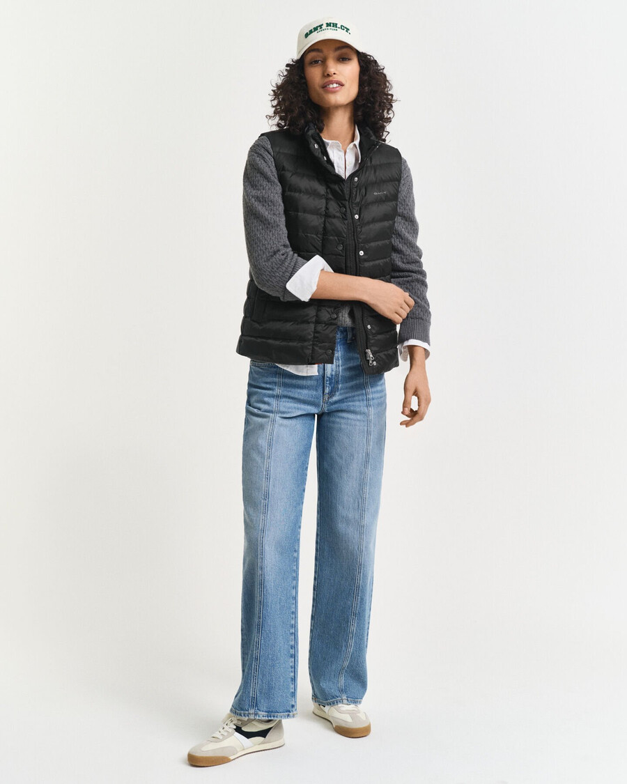 light down vest - black