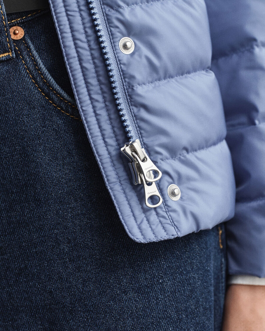 light down jacket - faded denim