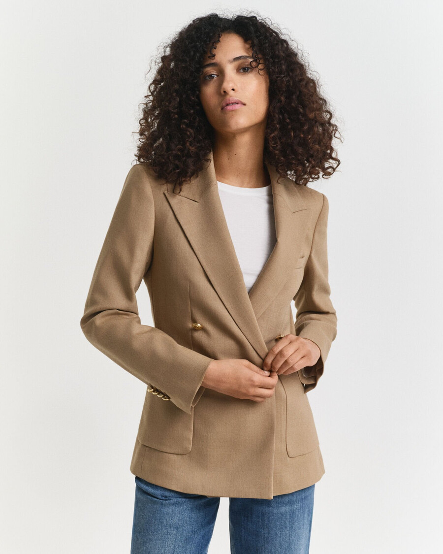 slim fit club blazer - warm khaki
