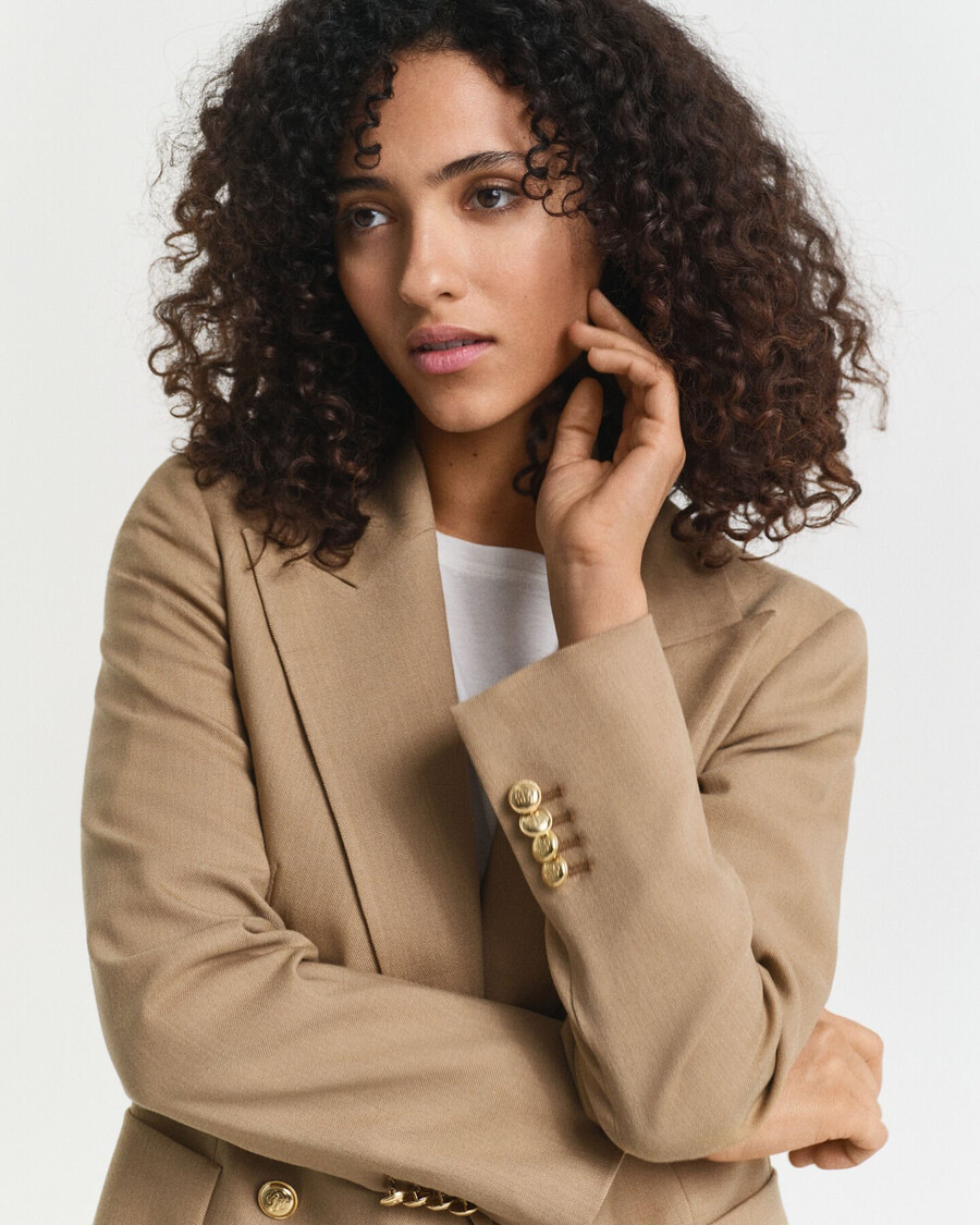 slim fit club blazer - warm khaki