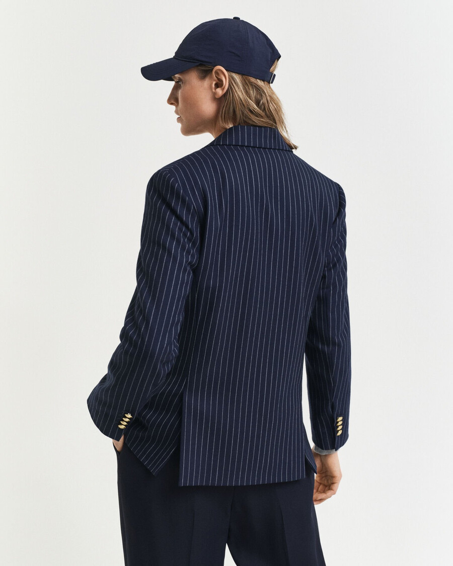 regular fit pinstriped club blazer - evening blue