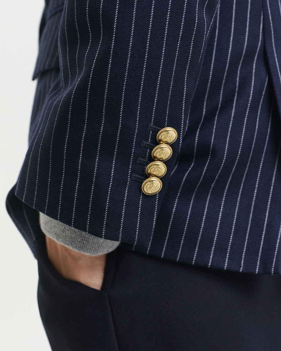 regular fit pinstriped club blazer - evening blue