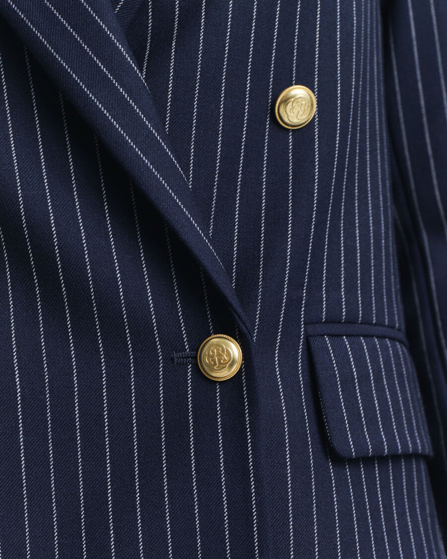 regular fit pinstriped club blazer - evening blue