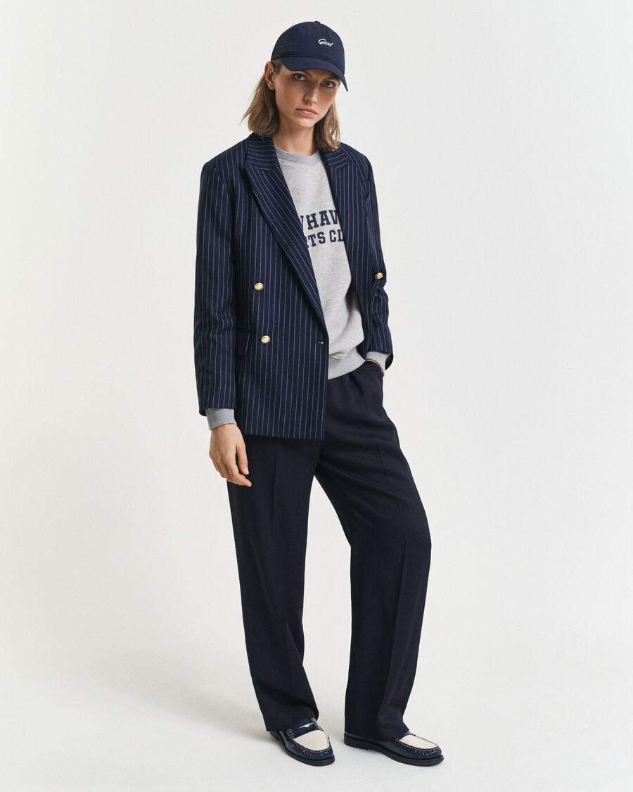 regular fit pinstriped club blazer - evening blue