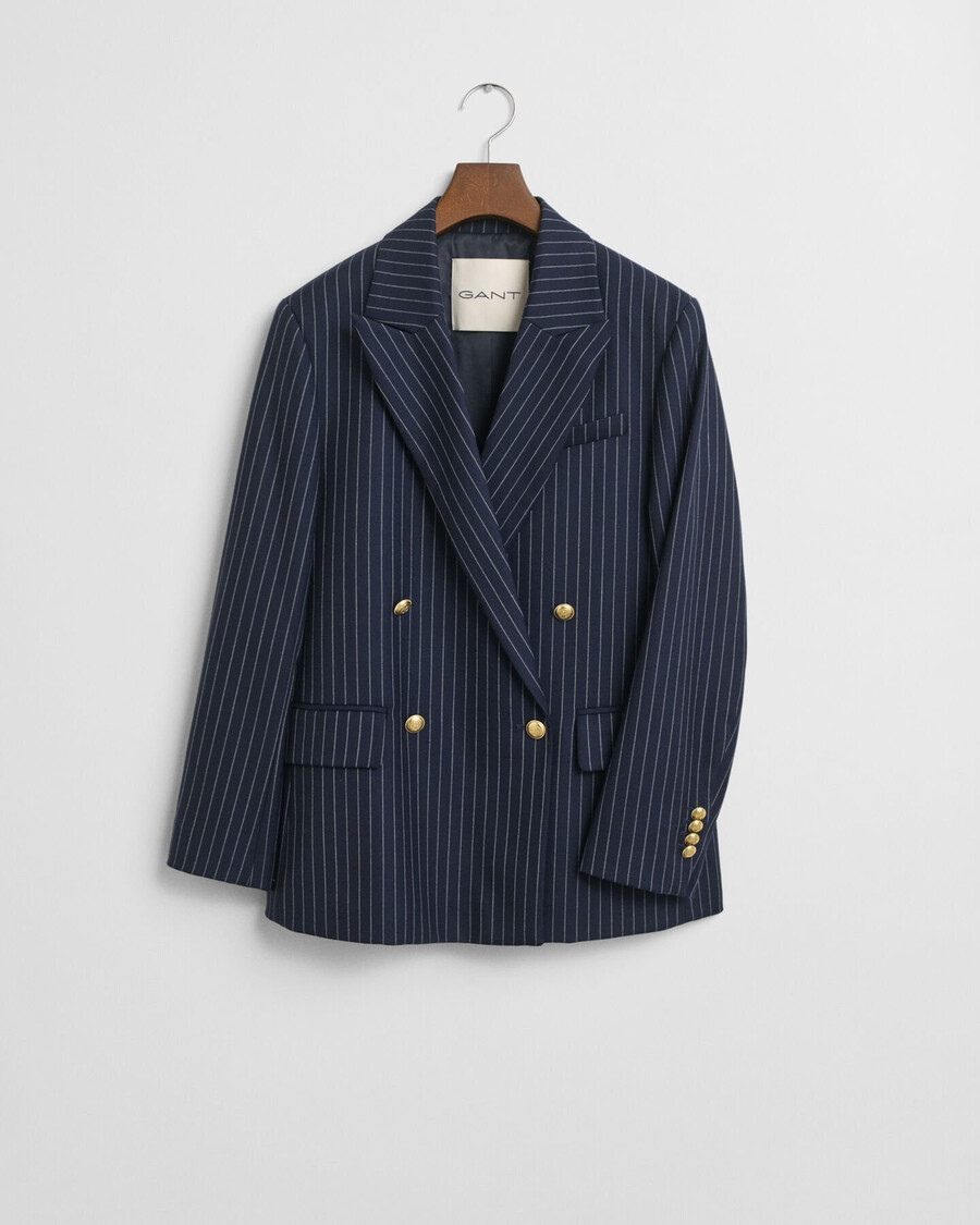 regular fit pinstriped club blazer - evening blue