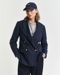 regular fit pinstriped club blazer - evening blue