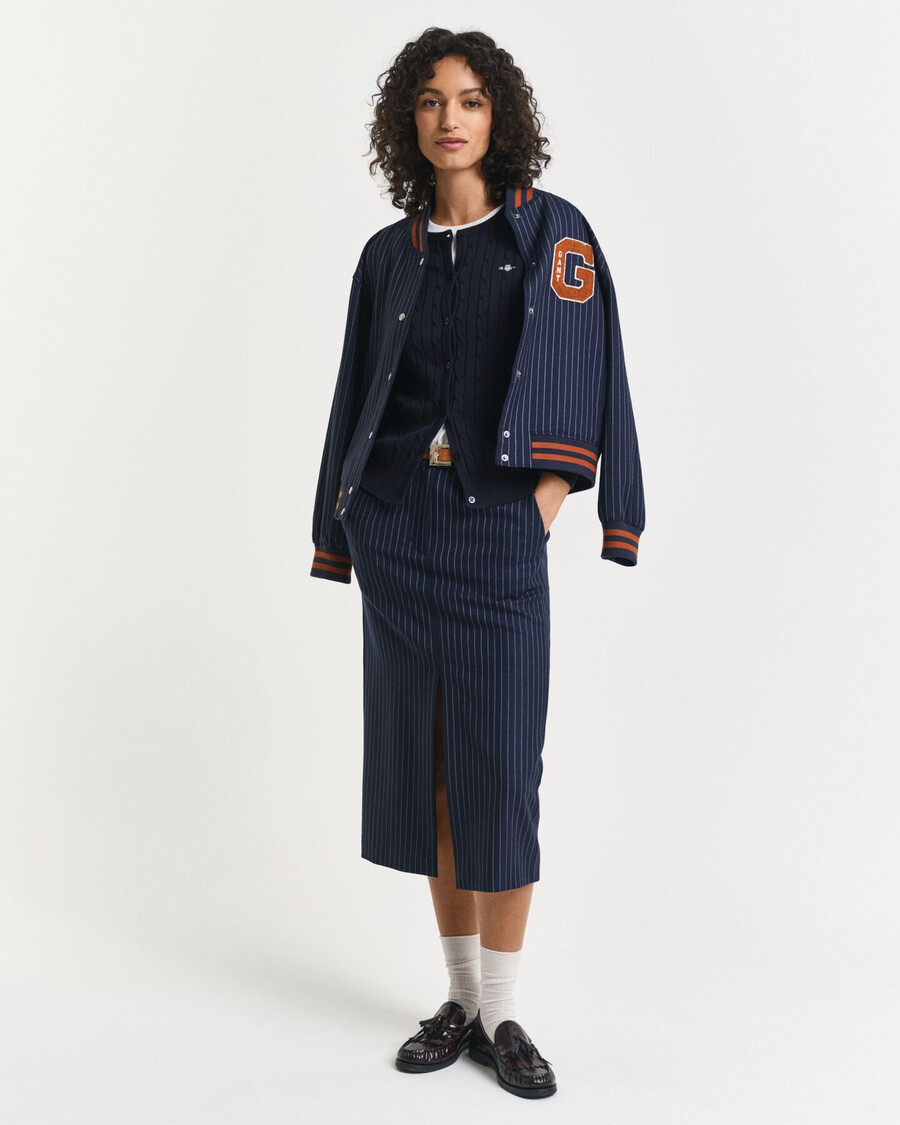 stretch cotton cable knit cardigan - evening blue