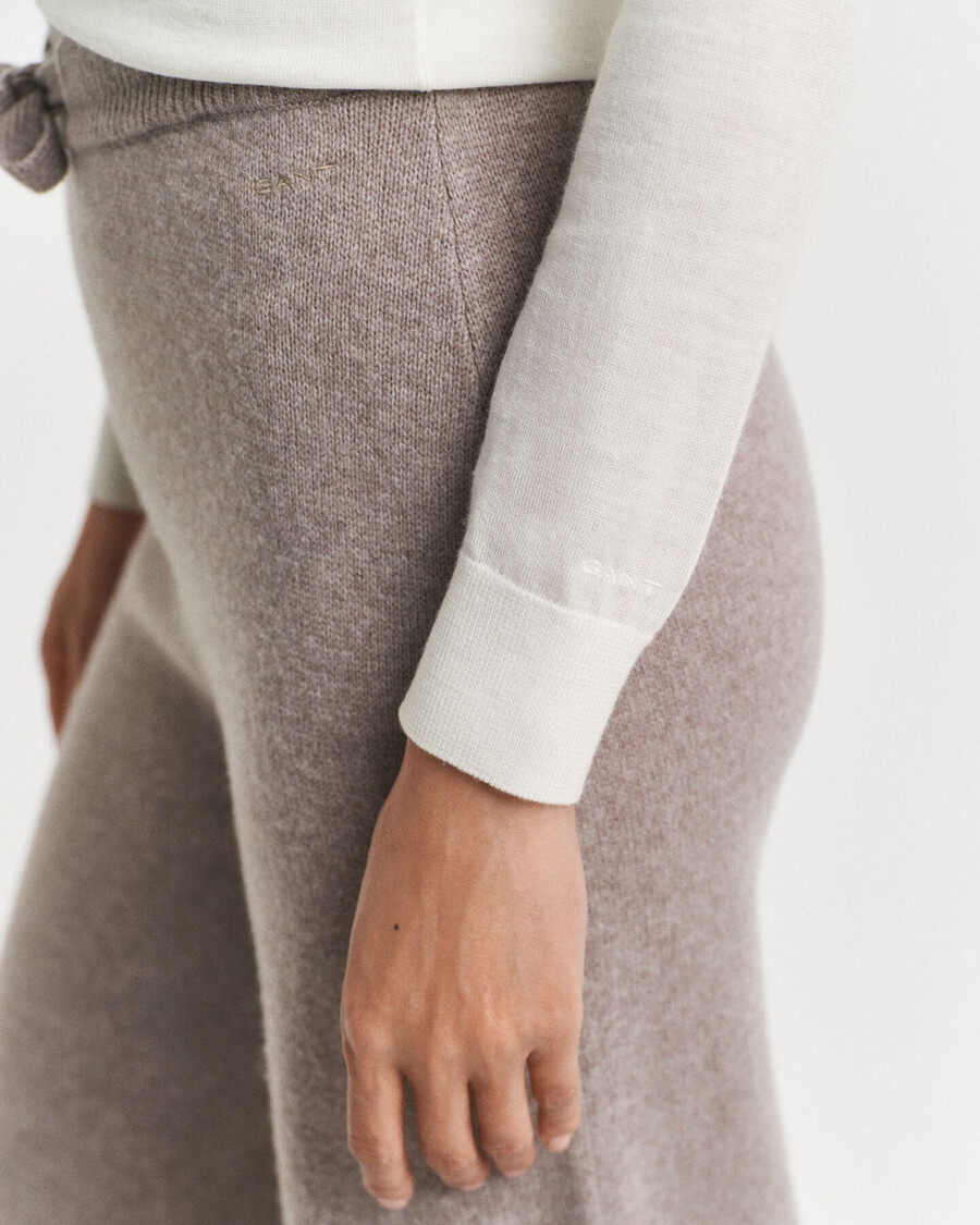 extra fine merino wool crew neck sweater - cream