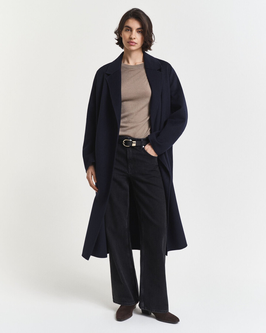 extra fine merino wool crew neck sweater - taupe beige