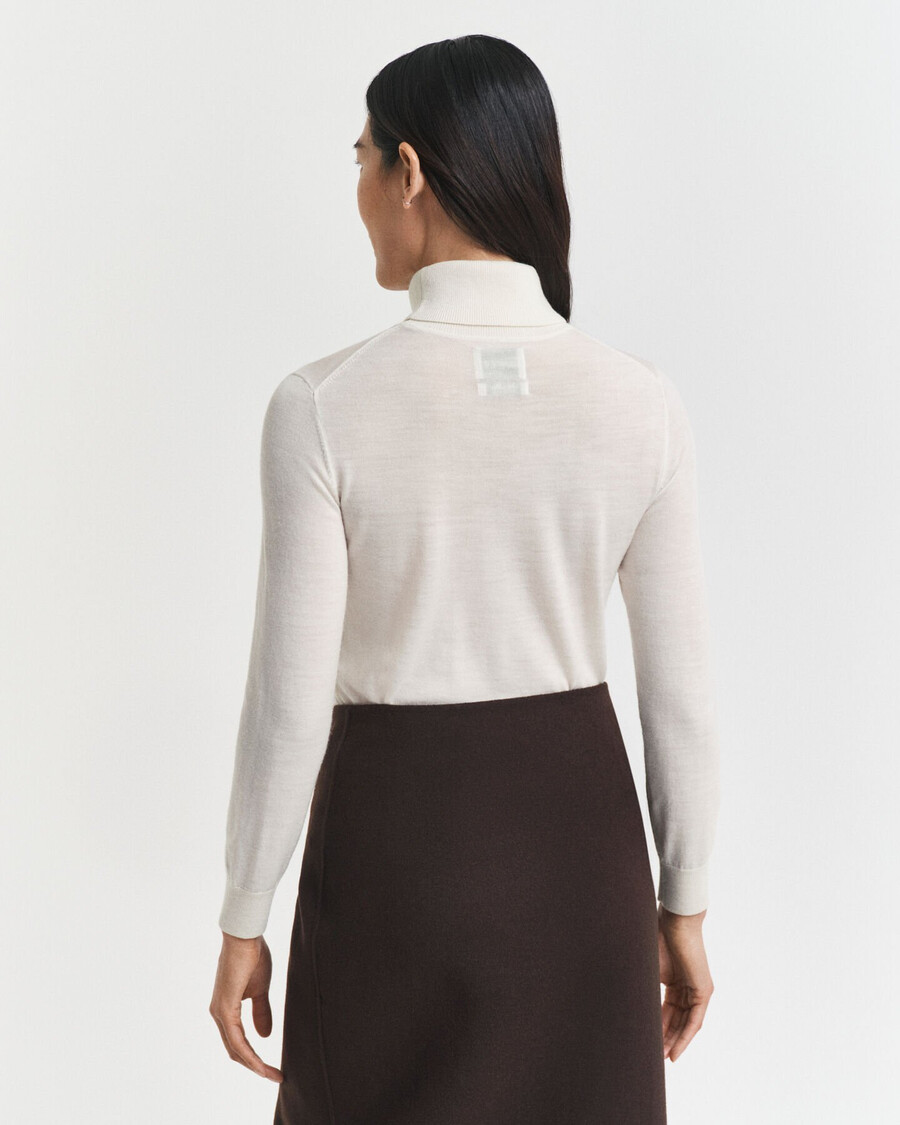 extra fine merino wool turtleneck sweater - cream