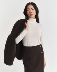 extra fine merino wool turtleneck sweater - cream