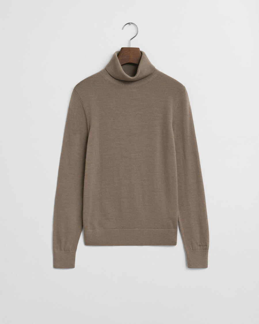 extra fine merino wool turtleneck sweater - taupe beige