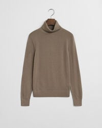 extra fine merino wool turtleneck sweater - taupe beige