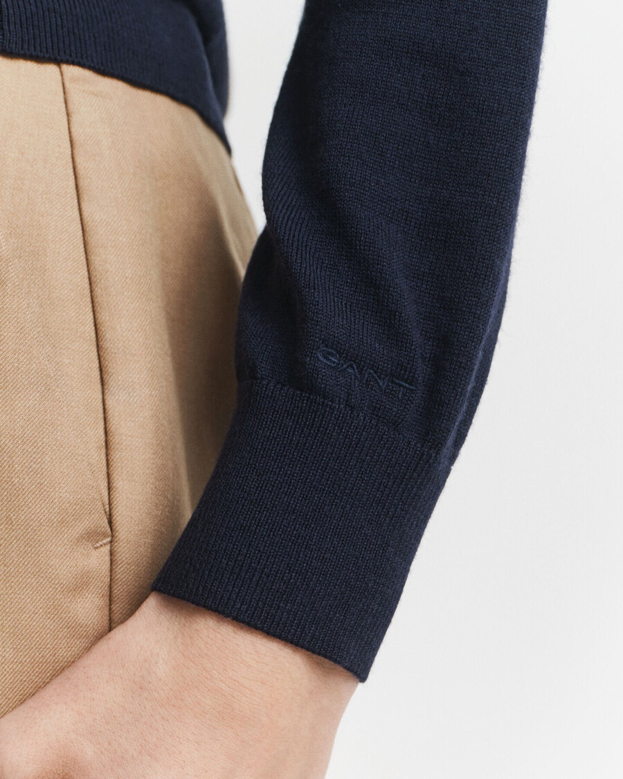 extra fine merino wool turtleneck sweater - evening blue