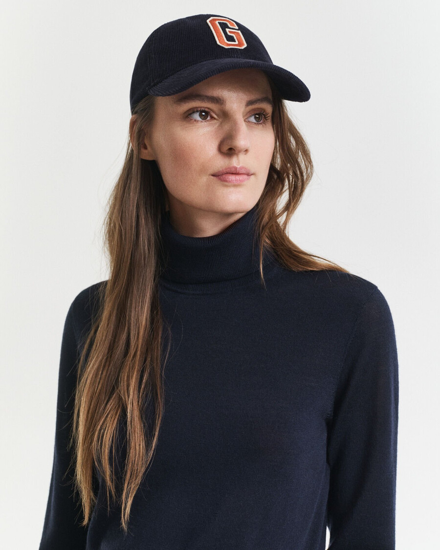extra fine merino wool turtleneck sweater - evening blue