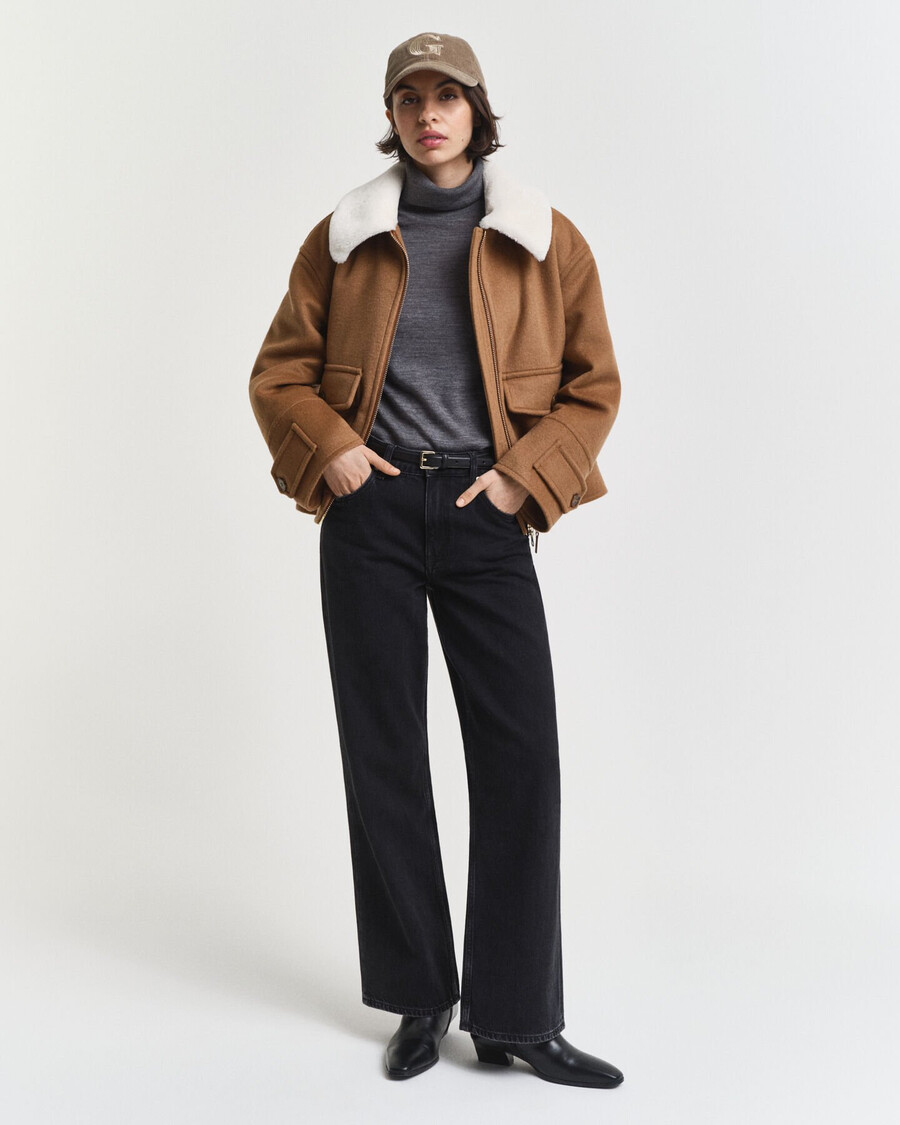 extra fine merino wool turtleneck sweater - charcoal melange
