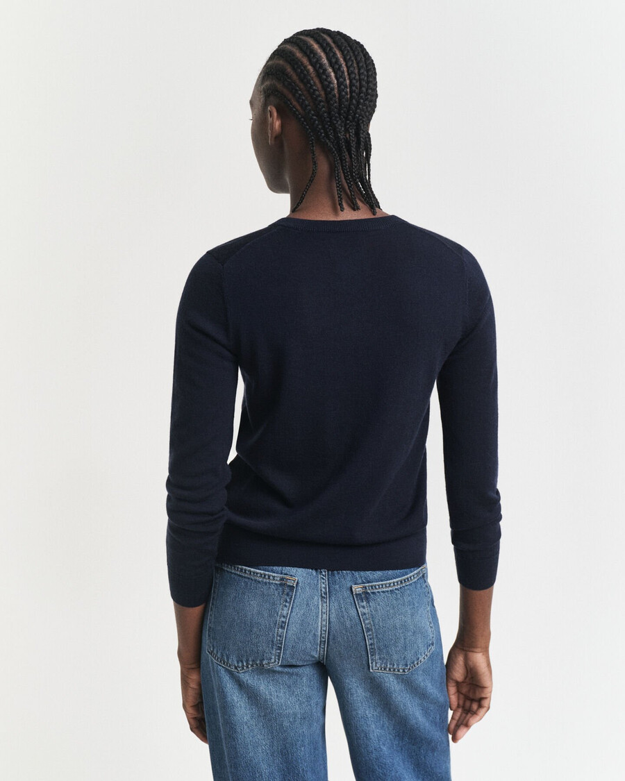 extra fine merino wool cardigan - evening blue