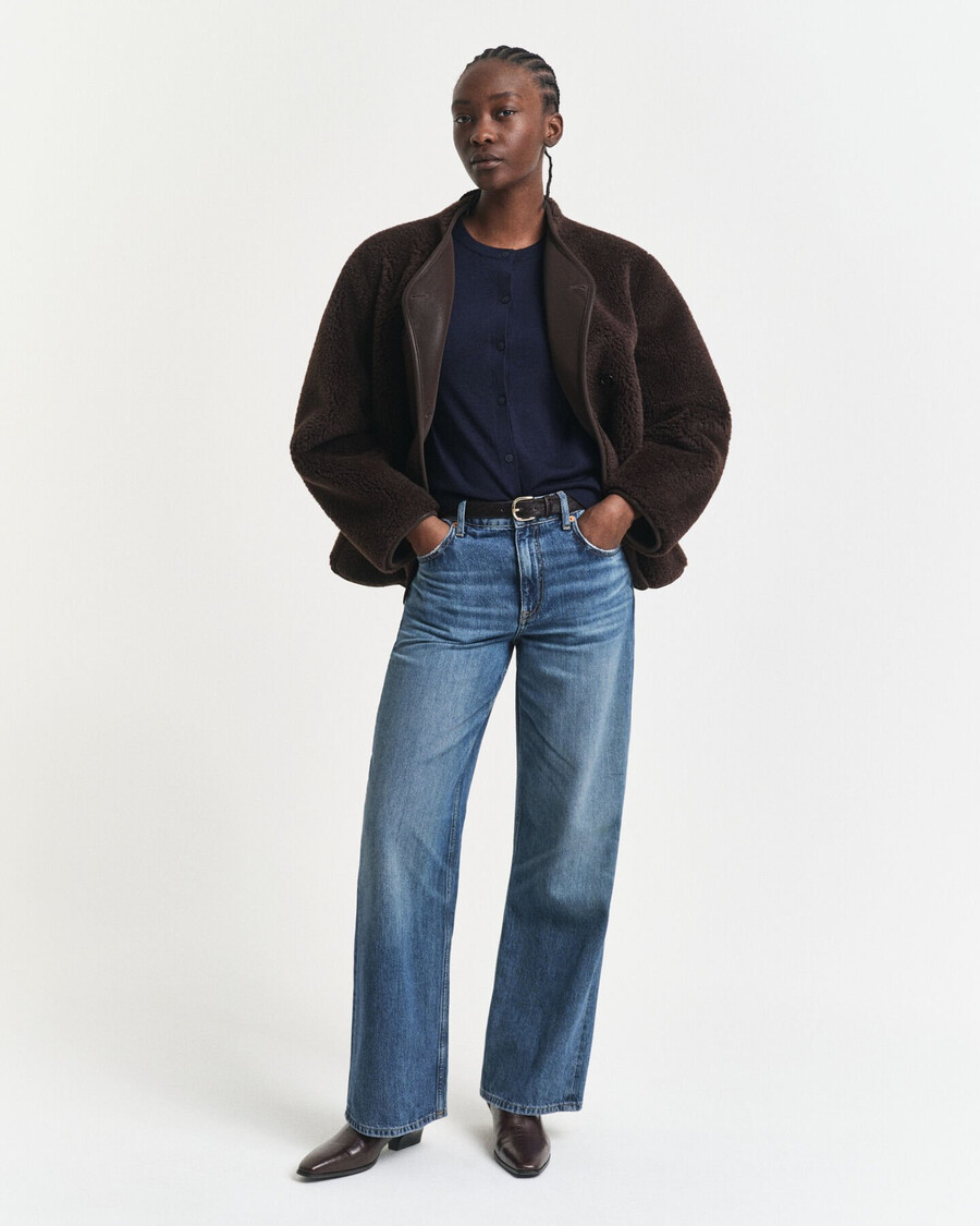 extra fine merino wool cardigan - evening blue