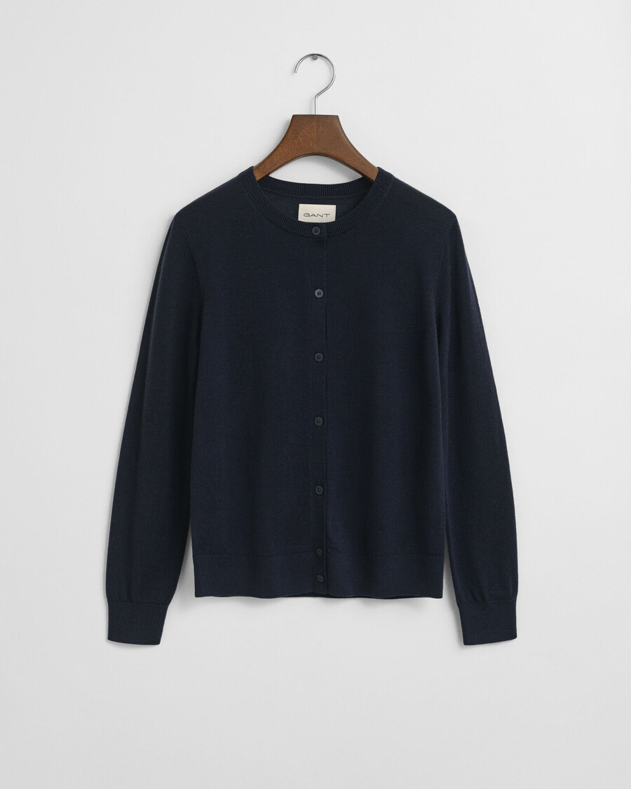 extra fine merino wool cardigan - evening blue
