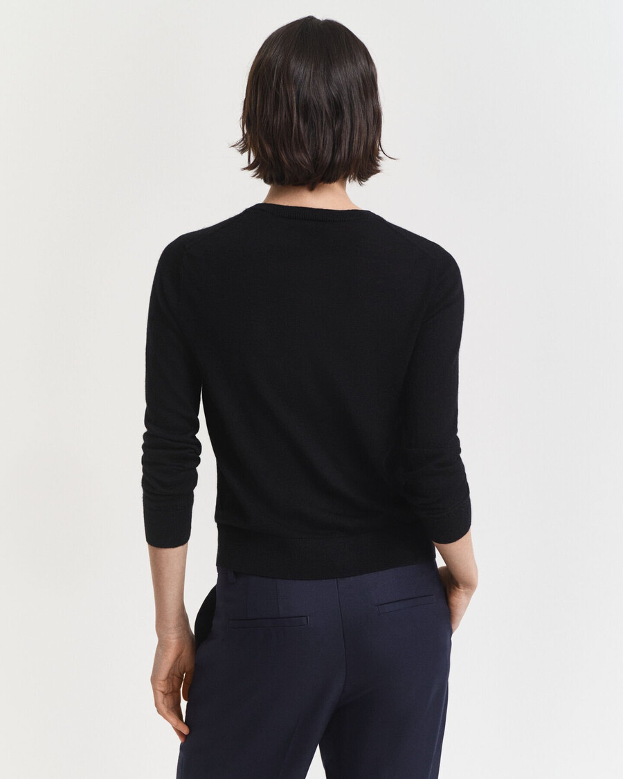 extra fine merino wool cardigan - black