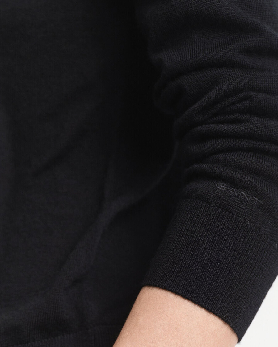 extra fine merino wool cardigan - black