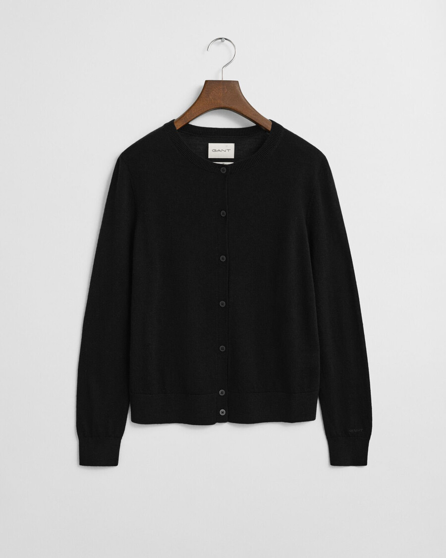 extra fine merino wool cardigan - black