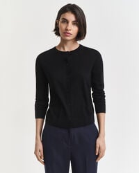 extra fine merino wool cardigan - black