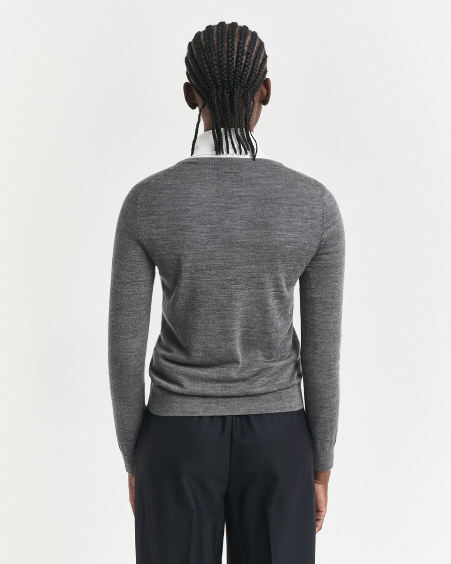 extra fine merino wool cardigan - charcoal melange