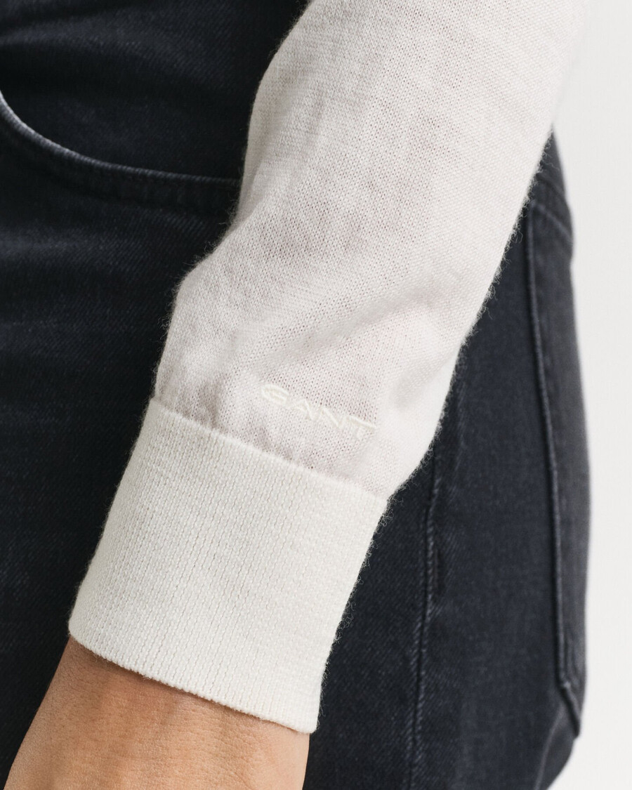 extra fine merino wool vneck sweater - cream