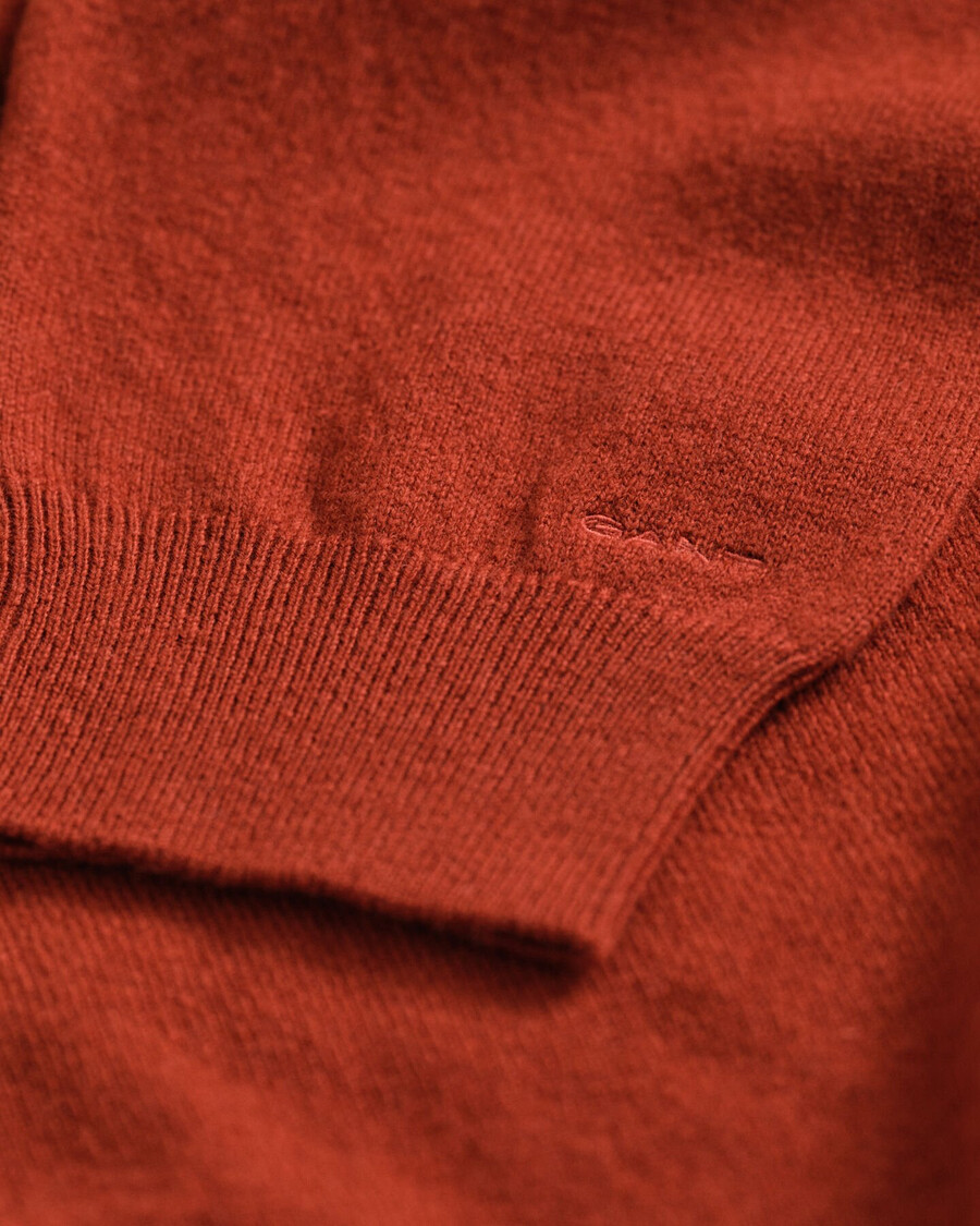 superfine lambswool crew neck sweater - modern rust