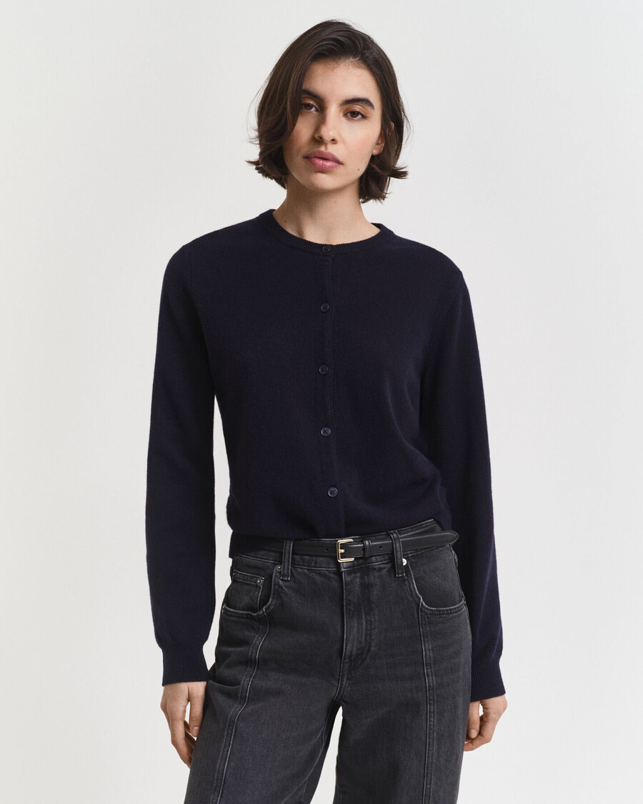 superfine lambswool cardigan - evening blue