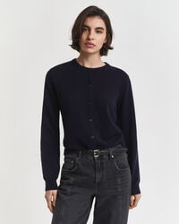 superfine lambswool cardigan - evening blue