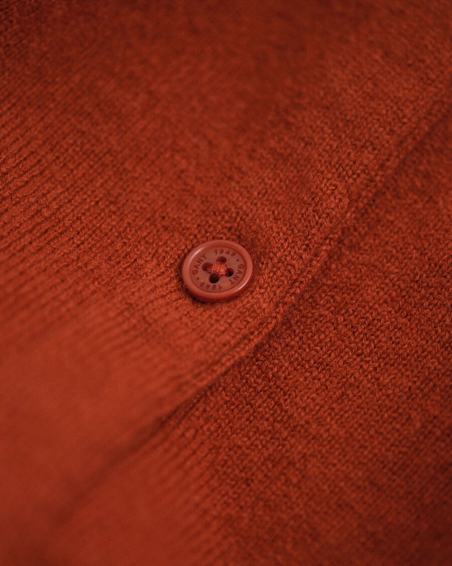 superfine lambswool cardigan - modern rust