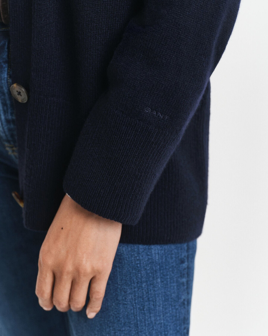 wool cashmere blend cardigan - evening blue