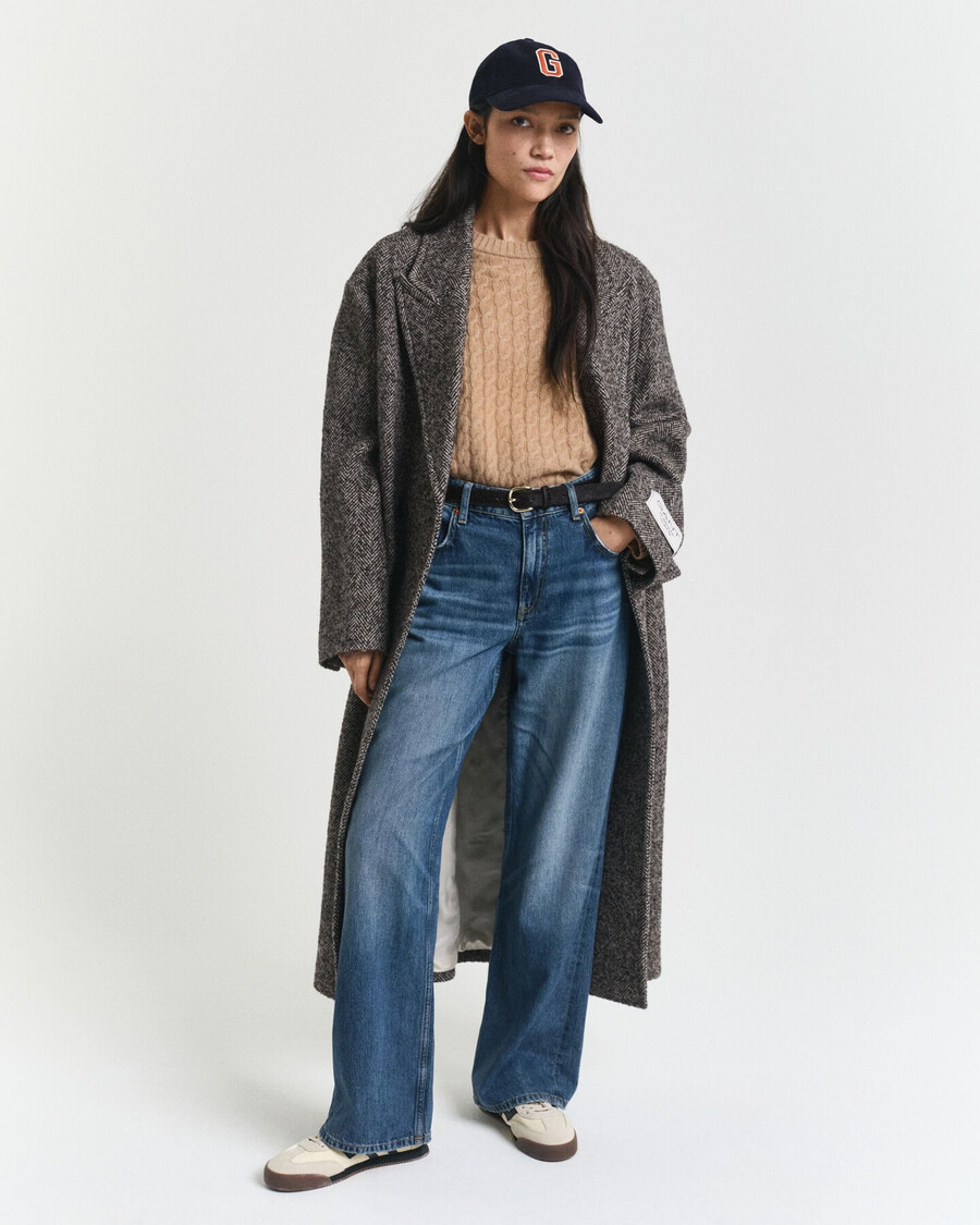 cashmere cable knit crew neck sweater - warm khaki