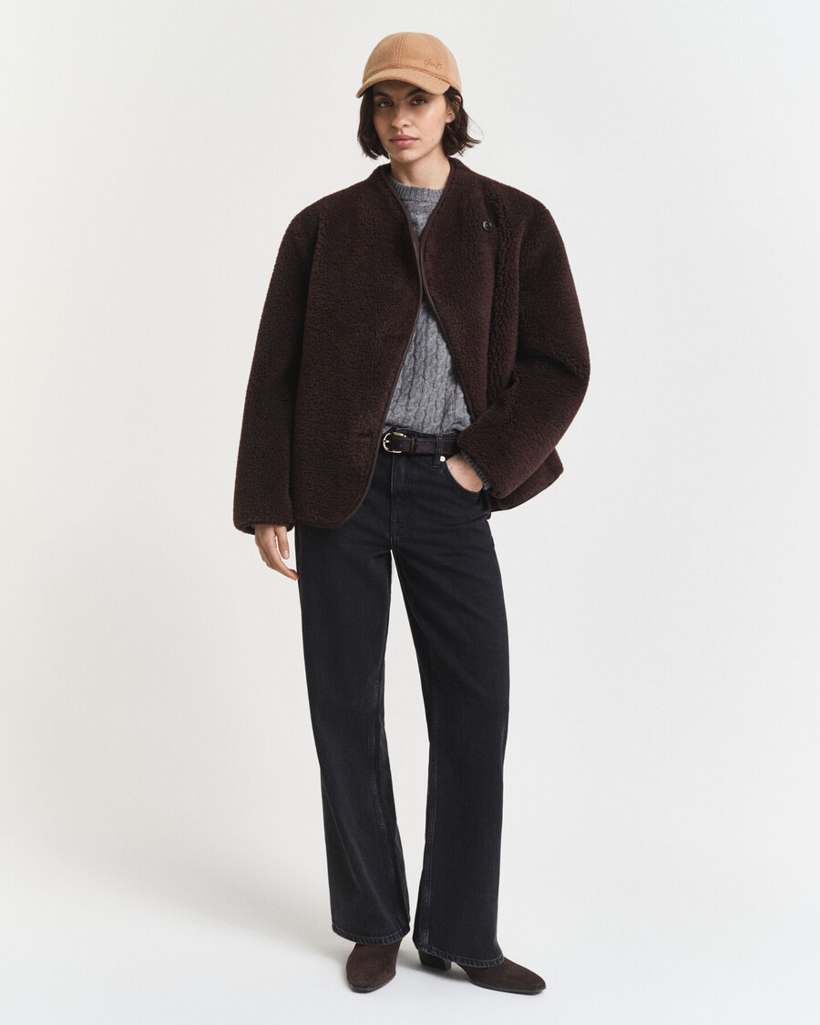 cashmere cable knit crew neck sweater - charcoal melange