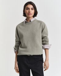 soft wool cashmere blend crew neck sweater - faded sage