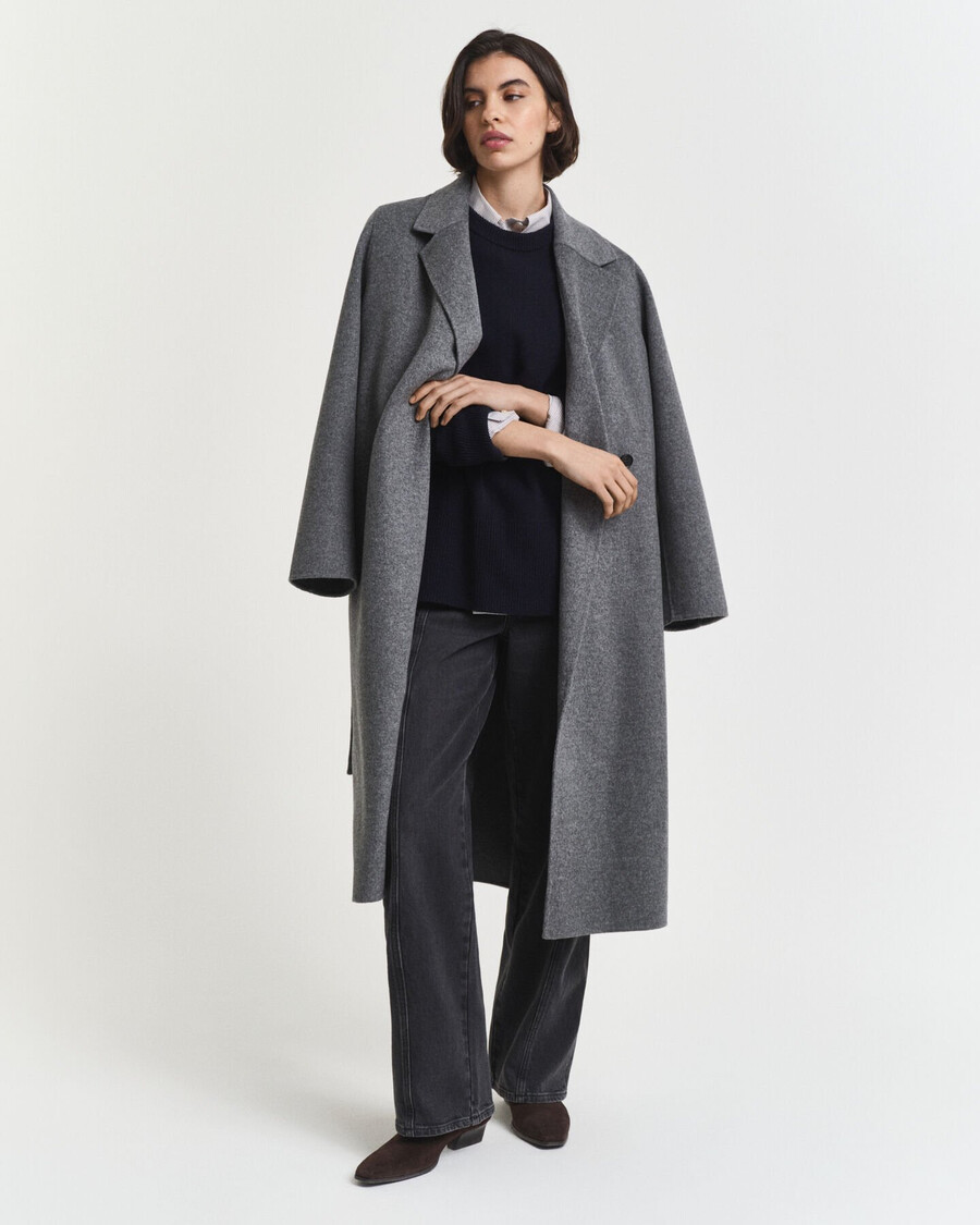 soft wool cashmere blend crew neck sweater - evening blue