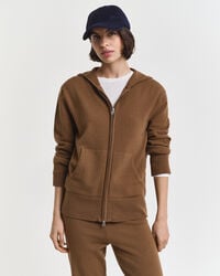 superfine lambswool zip hoodie - warm khaki
