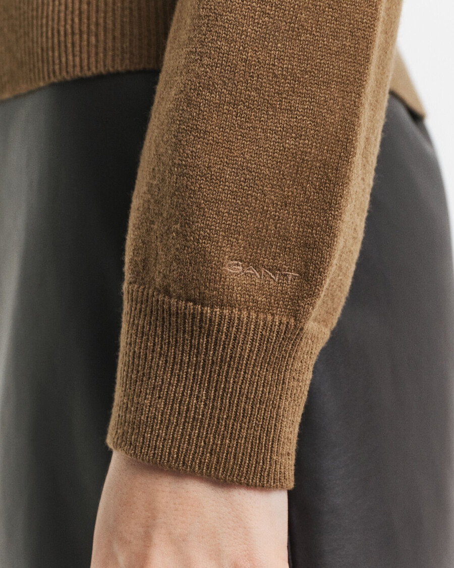 superfine lambswool rugger - warm khaki